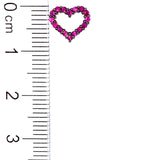 Aretes de rubí en oro blanco 14kt.