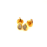 (SOFIA) Aretes (gota) con diamantes en oro amarillo 10kt.