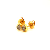 (SOFIA) Aretes (gota) con diamantes en oro amarillo 10kt.