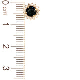 Aretes de zafiros con diamantes en oro amarillo 14kt.