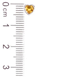 Aretes de citrino en oro blanco 14kt.