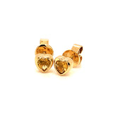 Aretes de citrino en oro amarillo 14kt.