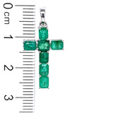 Dije de esmeraldas en oro blanco 14kt.