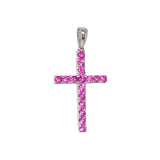 Dije de rubí en oro blanco 14kt.