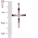 Dije de zafiros multicolor en oro blanco 14kt.