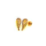 (SOFIA) Aretes (ala) con diamantes en oro amarillo 10kt.