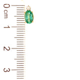 Aretes de esmeralda con diamantes en oro amarillo 14kt.