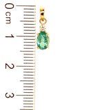 Dije de esmeralda con diamantes en oro amarillo 14kt.