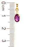 Dije de amatista con diamantes en oro amarillo 14kt.