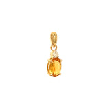 Dije de citrino con diamantes en oro amarillo 14kt.