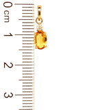 Dije de citrino con diamantes en oro amarillo 14kt.