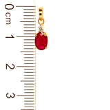 Dije de rubí con diamantes en oro amarillo 14kt.