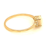 Anillo de perla con diamantes en oro amarillo 14kt.