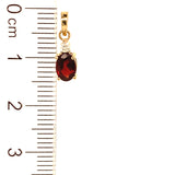 Dije de granate con diamantes en oro amarillo 14kt.