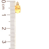 Aretes de ópalo con diamantes en oro amarillo 14kt.