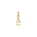 Dije de topacio blanco con diamantes en oro amarillo 14kt.
