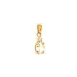 Dije de topacio blanco con diamantes en oro amarillo 14kt.