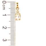 Dije de topacio blanco con diamantes en oro amarillo 14kt.