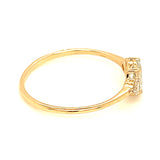 Anillo de aguamarina con diamantes en oro amarillo 14kt.