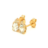 Aretes de aguamarina con diamantes en oro amarillo 14kt.