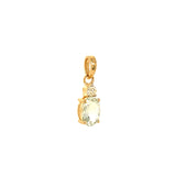 Dije de aguamarina con diamantes en oro amarillo 14kt.