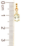 Dije de aguamarina con diamantes en oro amarillo 14kt.