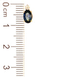 Aretes de zafiro con diamantes en oro amarillo 14kt.