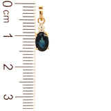 Dije de zafiro con diamantes en oro amarillo 14kt.