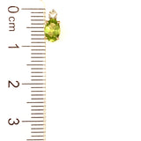 Aretes de peridoto con diamantes en oro amarillo 14kt.