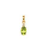 Dije de peridoto con diamantes en oro amarillo 14kt.