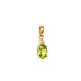 Dije de peridoto con diamantes en oro amarillo 14kt.