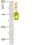 Dije de peridoto con diamantes en oro amarillo 14kt.