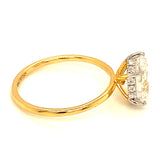 (LD) Anillo con diamantes de laboratorio en oro amarillo 14kt. D-2.12Cts.