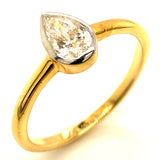 (LD) Anillo con diamante de laboratorio en oro amarillo 14kt. D-0.57Cts.