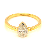(LD) Anillo con diamante de laboratorio en oro amarillo 14kt. D-0.57Cts.