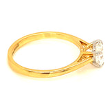 (LD) Anillo con diamante de laboratorio en oro amarillo 14kt. D-0.95Cts.
