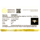 (LD) Anillo con diamante de laboratorio en oro amarillo 14kt. D-0.95Cts.