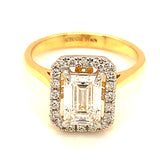 (LD) Anillo con diamantes de laboratorio en oro amarillo 14kt. D-1.58Cts.