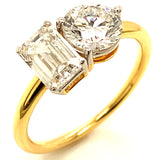 (LD) Anillo con diamantes de laboratorio en oro amarillo 14kt. D-2.14Cts.