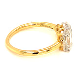 (LD) Anillo con diamantes de laboratorio en oro amarillo 14kt. D-2.14Cts.