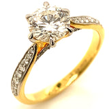 (LD) Anillo con diamantes de laboratorio en oro amarillo 14kt. D-1.26Cts.