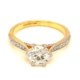 (LD) Anillo con diamantes de laboratorio en oro amarillo 14kt. D-1.26Cts.