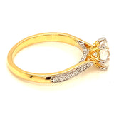 (LD) Anillo con diamantes de laboratorio en oro amarillo 14kt. D-1.26Cts.