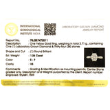 (LD) Anillo con diamantes de laboratorio en oro amarillo 14kt. D-1.26Cts.