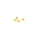 Aretes (estrella) para bebés en oro amarillo 10kt.