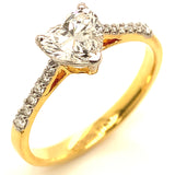 (LD) Anillo con diamantes de laboratorio en oro amarillo 14kt. D-0.80Cts.