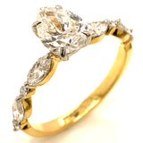 (LD) Anillo con diamantes de laboratorio en oro amarillo 14kt. D-1.54Cts.