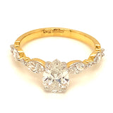 (LD) Anillo con diamantes de laboratorio en oro amarillo 14kt. D-1.54Cts.