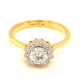 (LD) Anillo con diamantes de laboratorio en oro amarillo 14kt. D-0.70Cts.