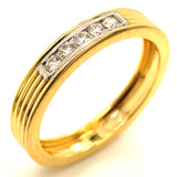 (LD) Banda para caballero con diamantes en oro amarillo 14kt. D-0.16CTS.